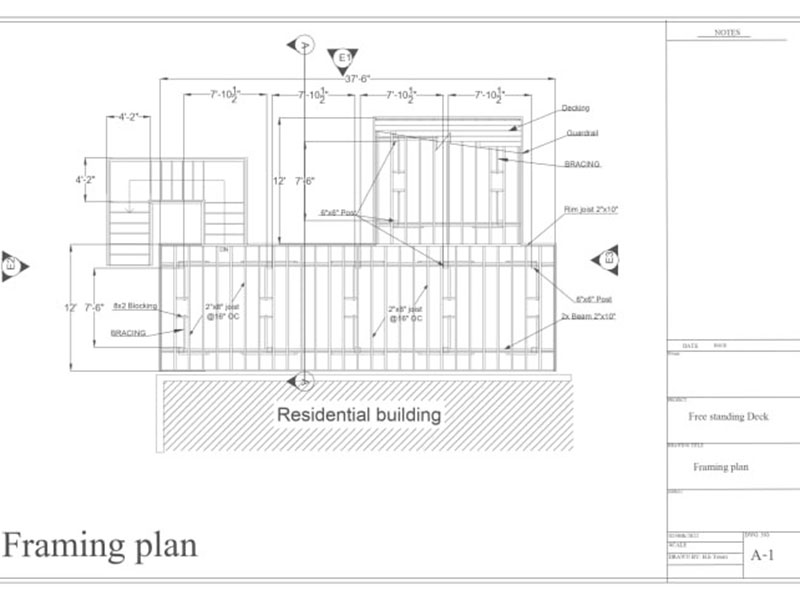 deck framing plan drawing