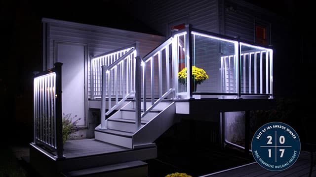 Regal Ideas deck with LED-lit railing system