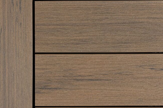 Decorators Vista decking board in Dunewood color.